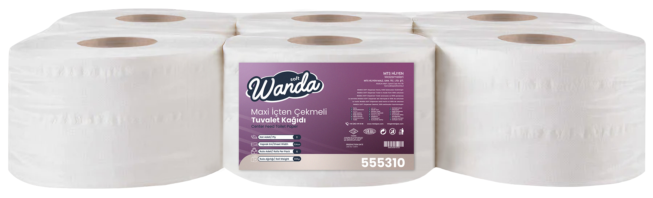 Wandasoft Maxi İçten Çekmeli Tuvalet Kağıdı 5 Kg